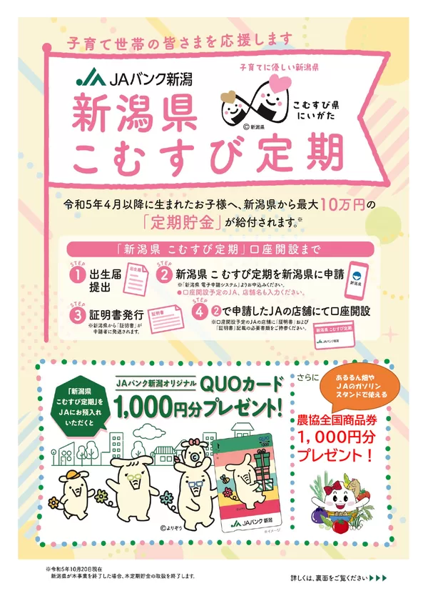 新潟県 こむすび定期
